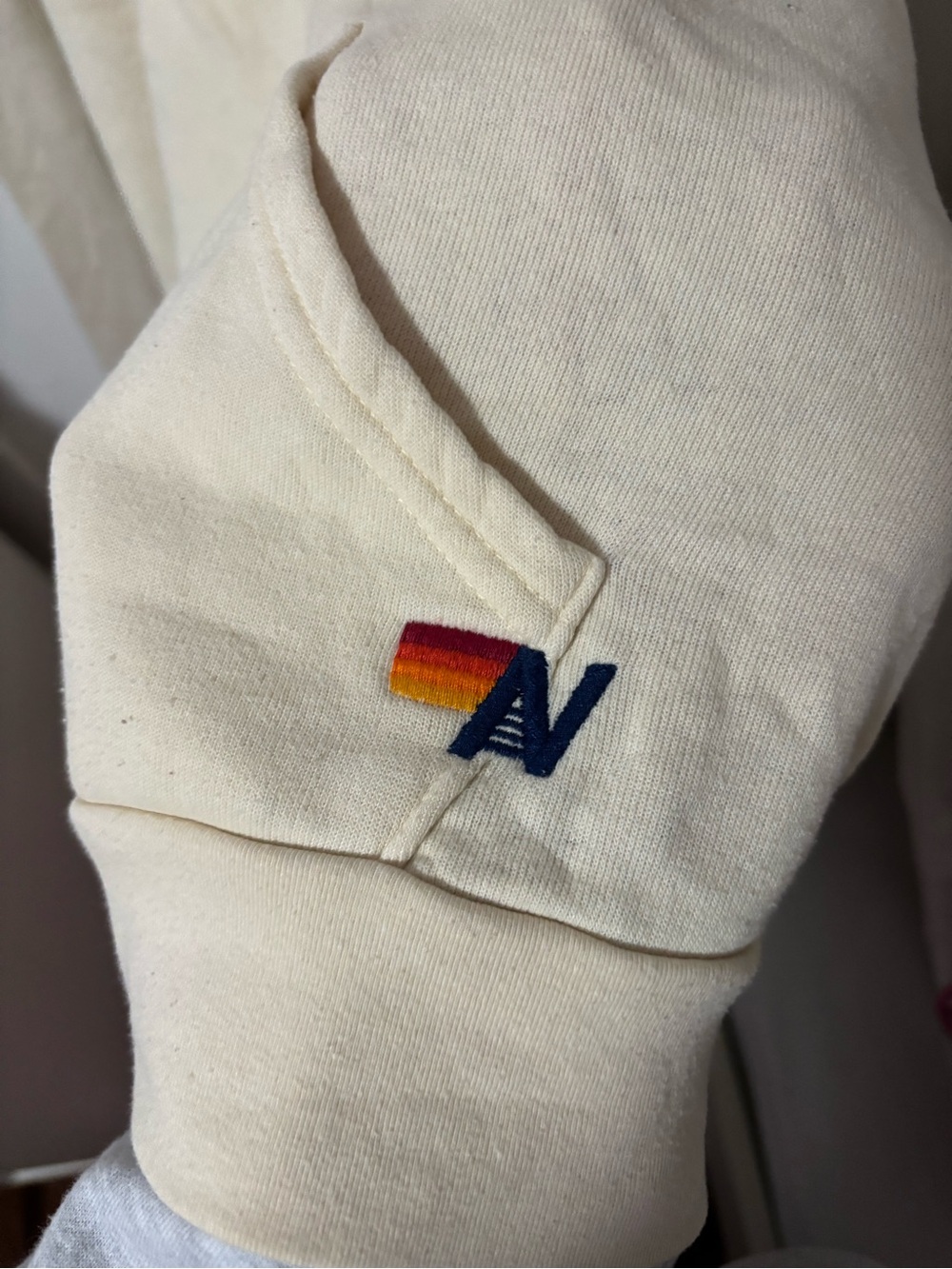 Aviator Nation 5 Stripe Hoodie in Vintage White - Picture 3 of 5